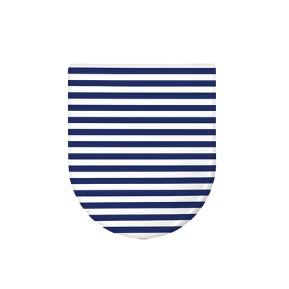 Navy And White Striped Pattern Print Toilet Lid Cover
