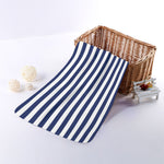 Navy And White Striped Pattern Print Towel