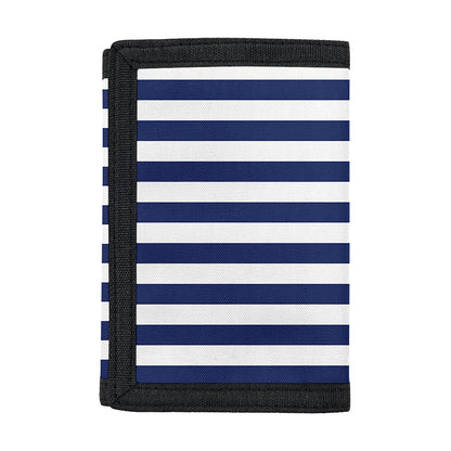 Navy And White Striped Pattern Print Trifold Wallet