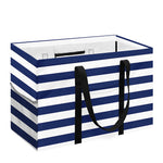 Navy And White Striped Pattern Print Utility Tote Bag