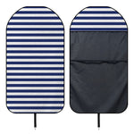 Navy And White Striped Pattern Print Waterproof Car Seat Cover
