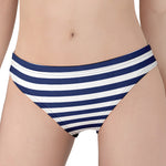 Navy And White Striped Pattern Print Women's Panties