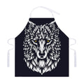 Navy And White Wolf Print Adjustable Apron