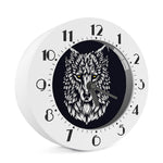Navy And White Wolf Print Alarm Clock
