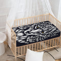 Navy And White Wolf Print Baby Crib Sheet