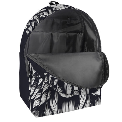 Navy And White Wolf Print Backpack
