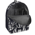 Navy And White Wolf Print Backpack