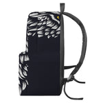 Navy And White Wolf Print Backpack