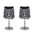 Navy And White Wolf Print Bar Stool Covers