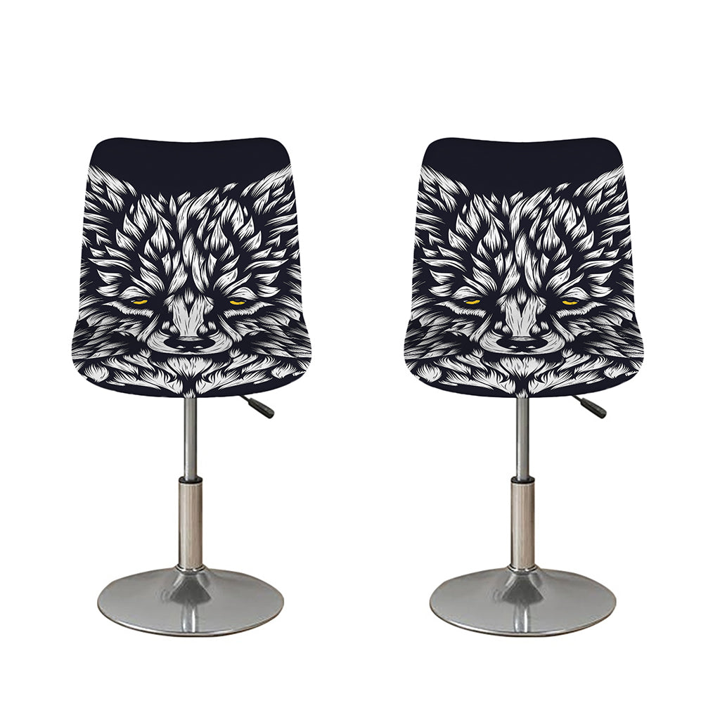 Navy And White Wolf Print Bar Stool Covers