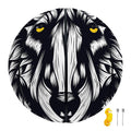Navy And White Wolf Print Basketball