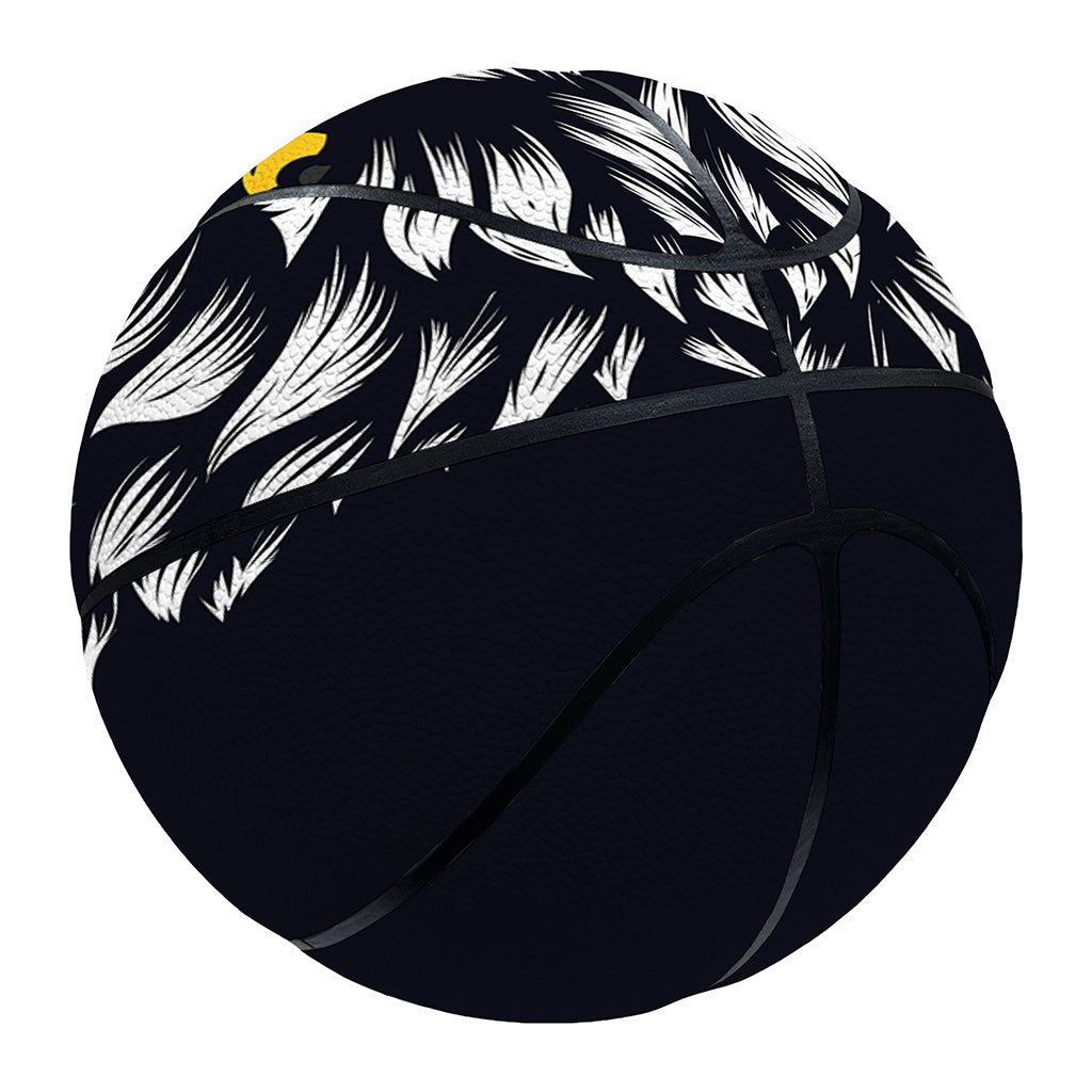 Navy And White Wolf Print Basketball