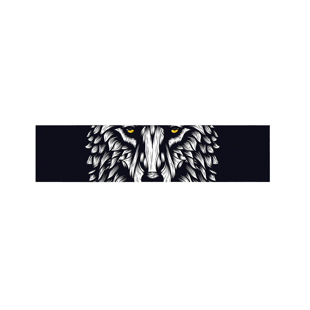 Navy And White Wolf Print Bed Runner