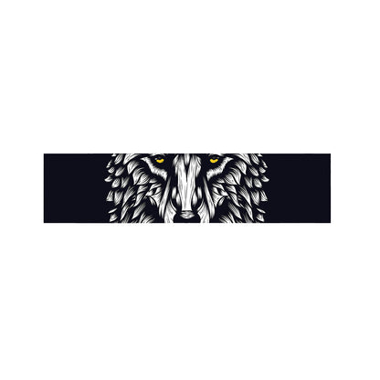 Navy And White Wolf Print Bed Runner