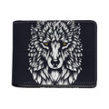 Navy And White Wolf Print Bifold Wallet