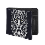 Navy And White Wolf Print Bifold Wallet