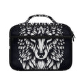 Navy And White Wolf Print Briefcase Bible Bag