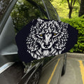 Navy And White Wolf Print Car Side Mirror Covers