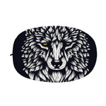 Navy And White Wolf Print Car Side Mirror Covers