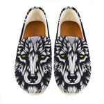 Navy And White Wolf Print Casual Shoes