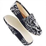 Navy And White Wolf Print Casual Shoes