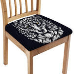 Navy And White Wolf Print Chair Cushion Cover