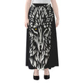 Navy And White Wolf Print Chiffon Maxi Skirt