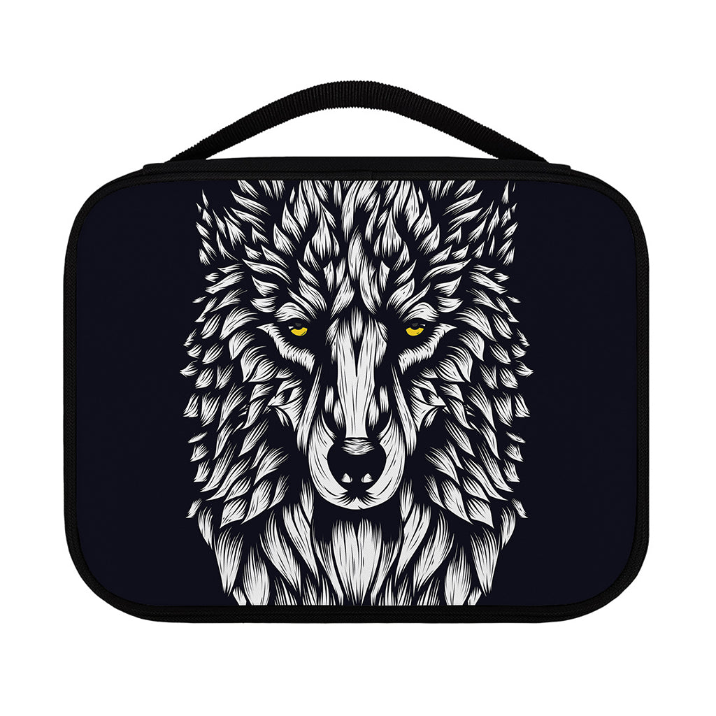 Navy And White Wolf Print Classic Bible Case