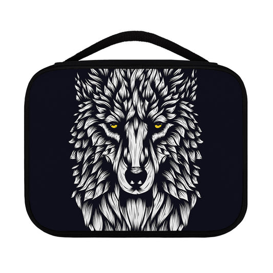 Navy And White Wolf Print Classic Bible Case
