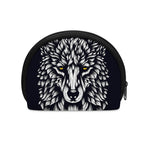 Navy And White Wolf Print Coin Purse