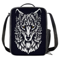 Navy And White Wolf Print Crossbody Lunch Bag