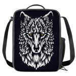 Navy And White Wolf Print Crossbody Lunch Bag