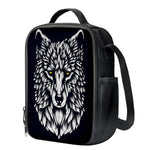 Navy And White Wolf Print Crossbody Lunch Bag