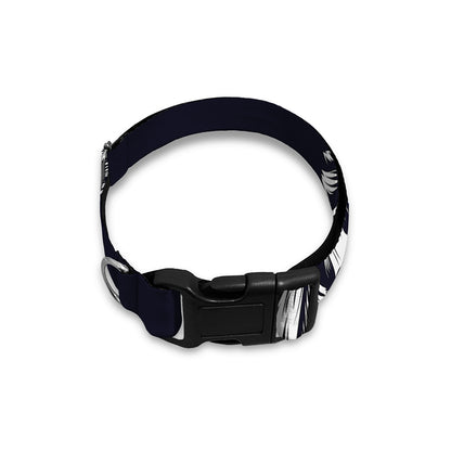Navy And White Wolf Print Dog Collar