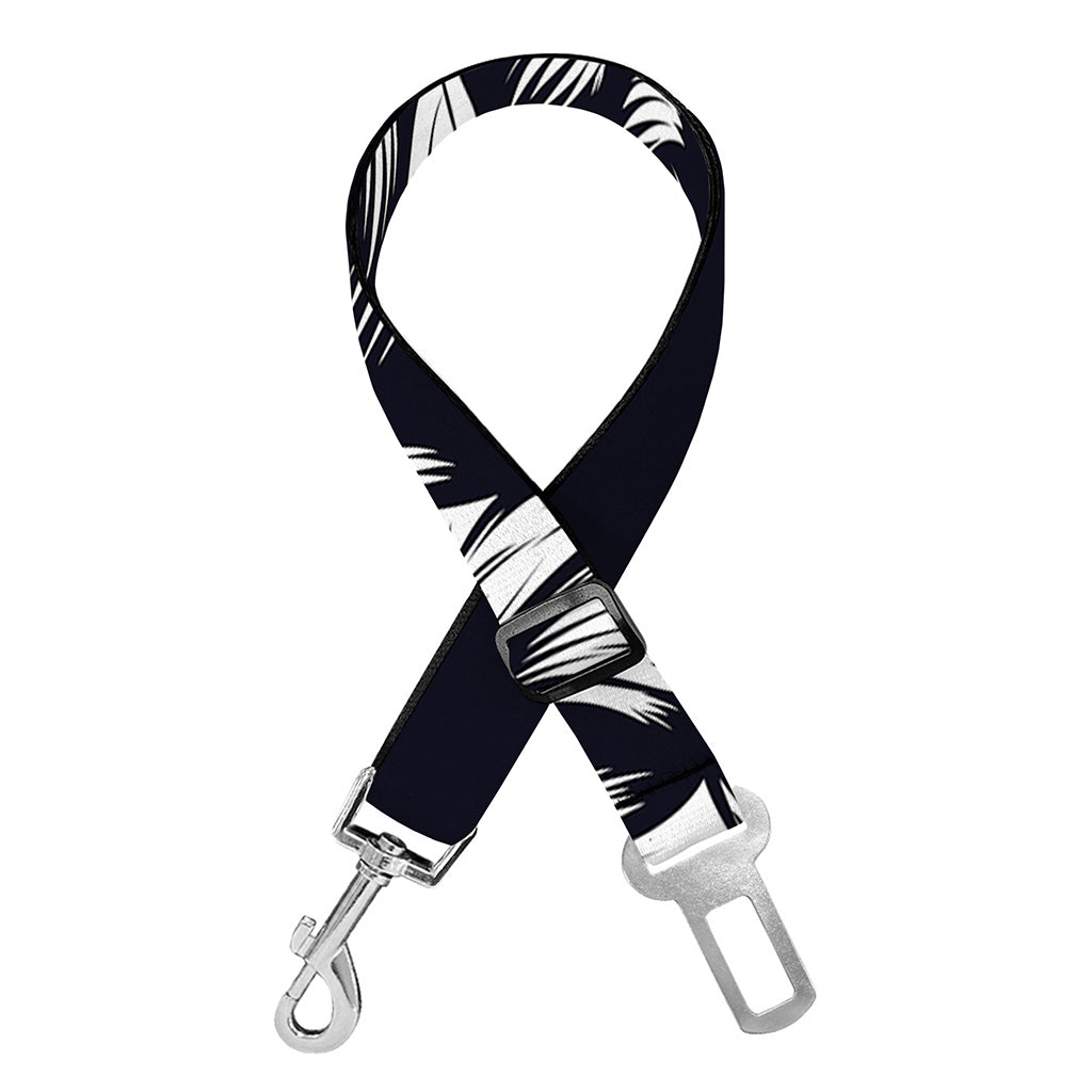 Navy And White Wolf Print Dog Seat Belt