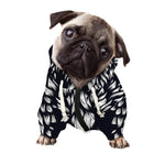 Navy And White Wolf Print Dog Zip Up Hoodie