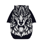Navy And White Wolf Print Dog Zip Up Hoodie