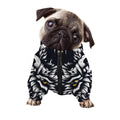 Navy And White Wolf Print Dog Zip Up Jacket
