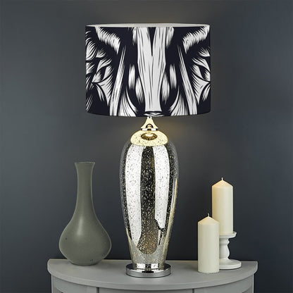 Navy And White Wolf Print Drum Lamp Shade