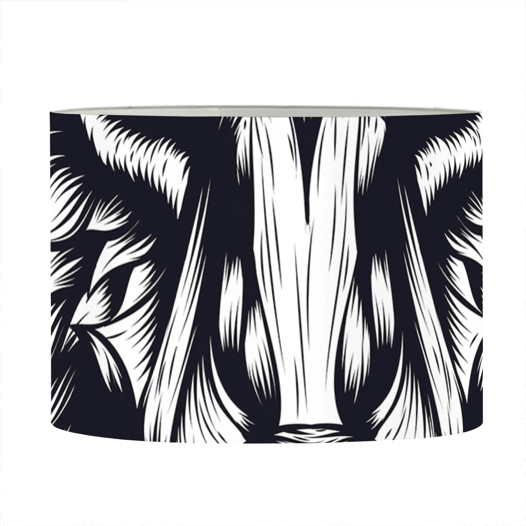 Navy And White Wolf Print Drum Lamp Shade