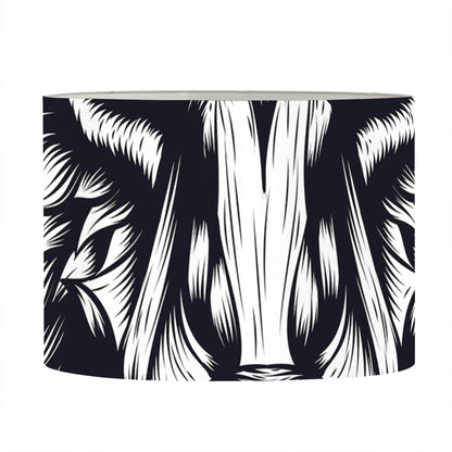Navy And White Wolf Print Drum Lamp Shade