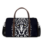 Navy And White Wolf Print Duffle Bag