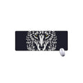 Navy And White Wolf Print Extended Mouse Pad