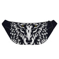 Navy And White Wolf Print Fanny Pack