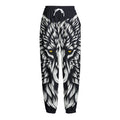 Navy And White Wolf Print Fleece Lined Knit Pants