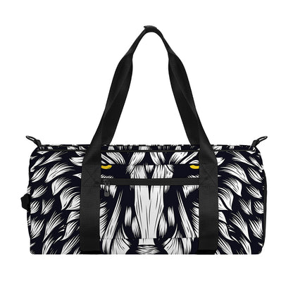 Navy And White Wolf Print Gym Bag