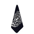 Navy And White Wolf Print Hand Towel