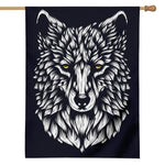 Navy And White Wolf Print House Flag