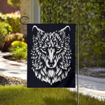 Navy And White Wolf Print House Flag