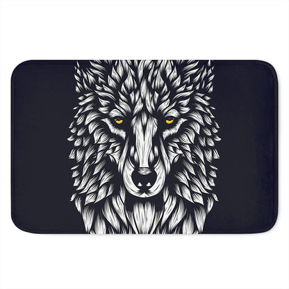 Navy And White Wolf Print Indoor Door Mat